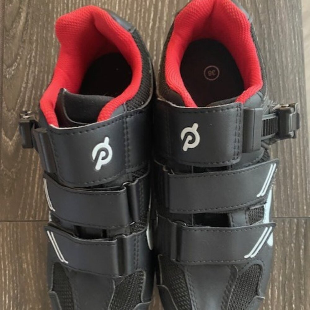 Peloton Black and Red Athletic Shoes